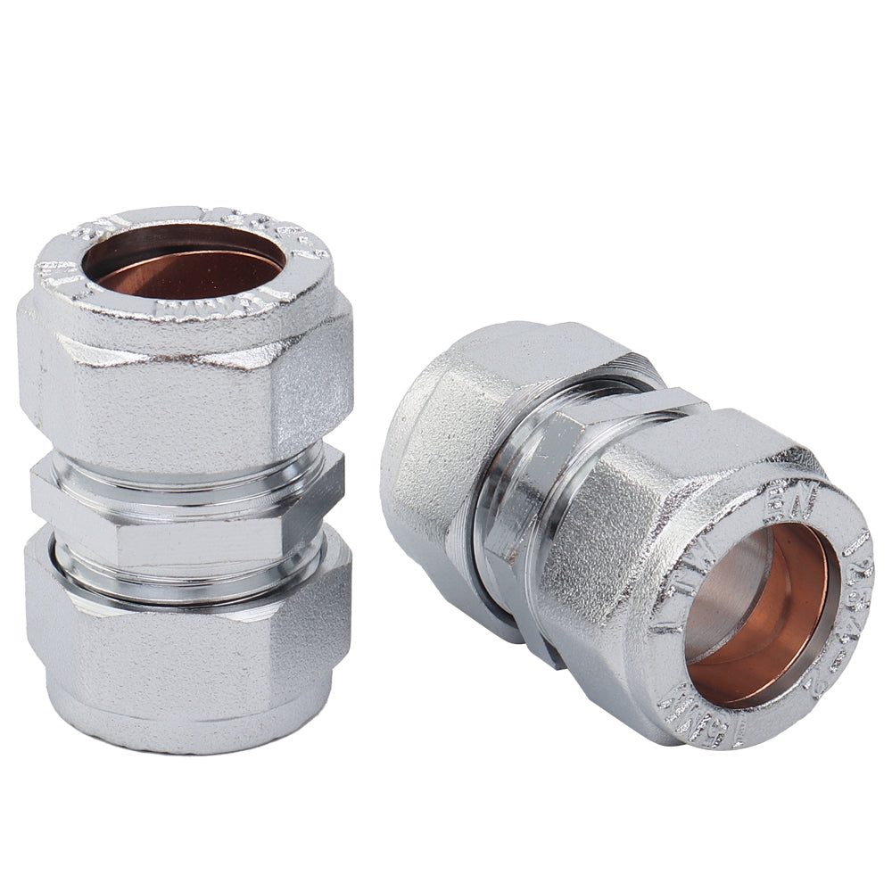 LTWFITTING Verchromter 15mm OD Compression Union, Messing Compression Fitting