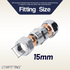 LTWFITTING Verchromter 15mm OD Compression Union, Messing Compression Fitting