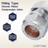 LTWFITTING Verchromter 15mm OD Compression Union, Messing Compression Fitting