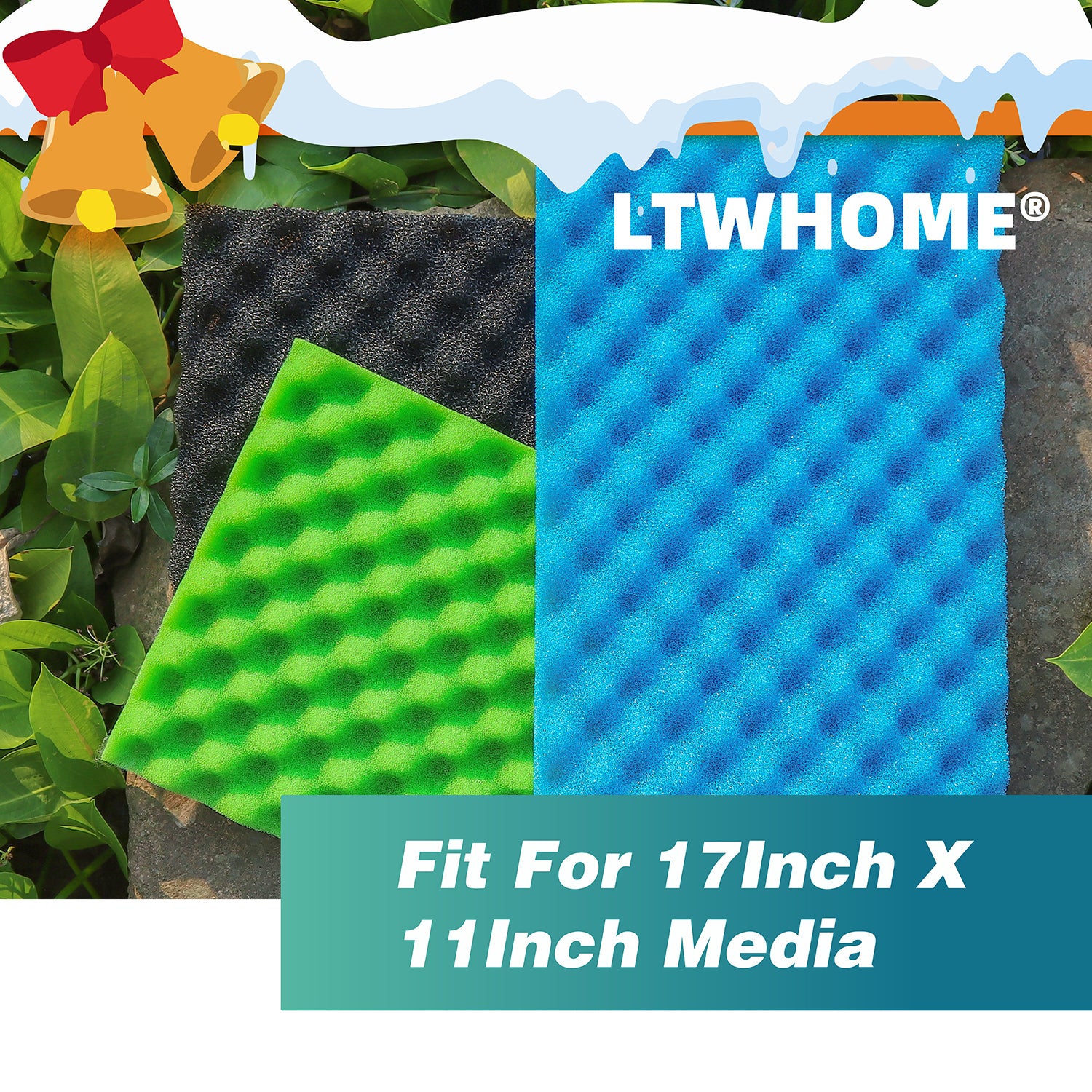 LTWHOME DIY 43x28.5x3cm Aquarium für Filterschwamm