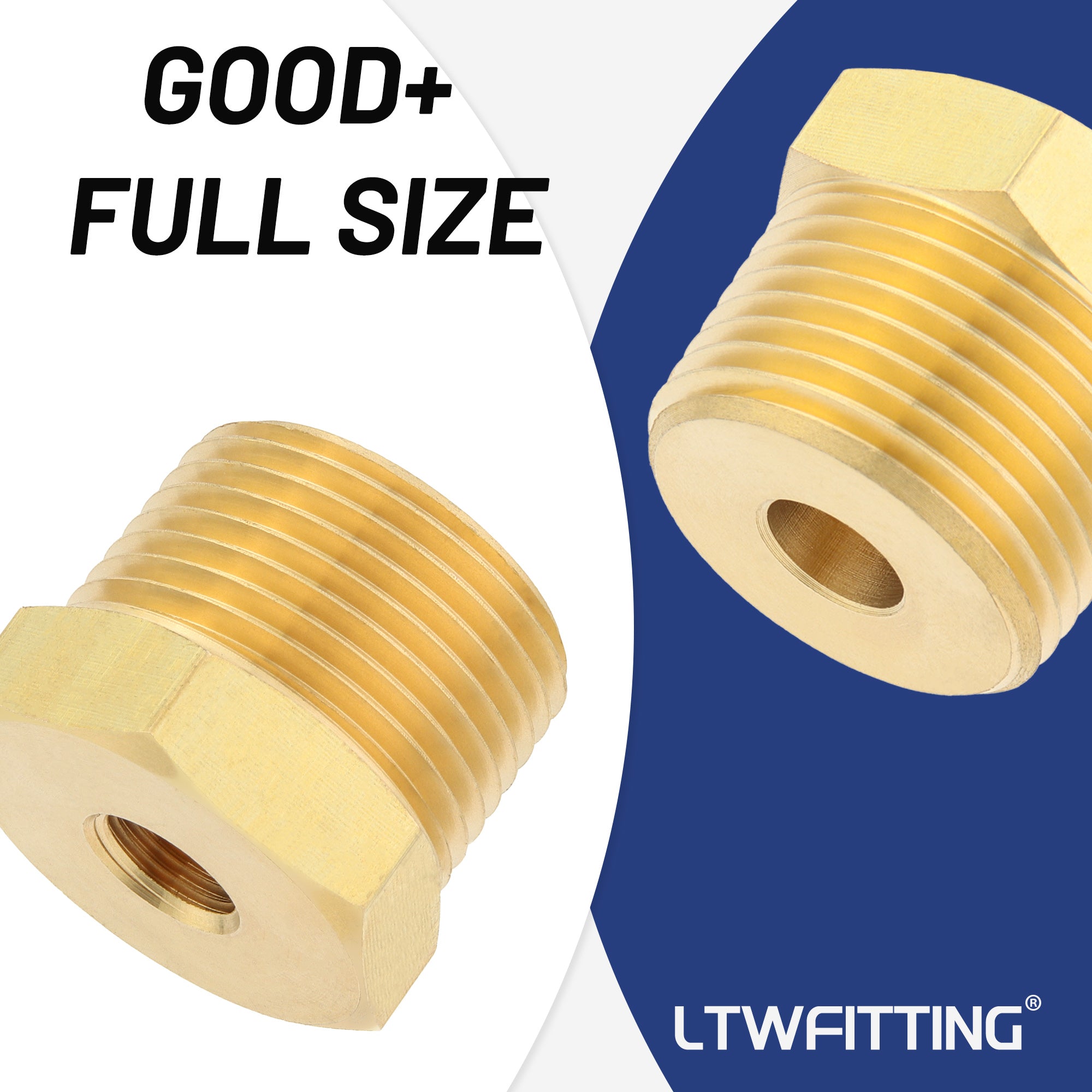 LTWFITTING Messing Fittings Reduzierstück mit Sechskant 3/4" IG Aussengewinde x 1/8" IG Innengewinde