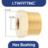 LTWFITTING Messing Fittings Reduzierstück mit Sechskant 3/4" IG Aussengewinde x 1/4" IG Innengewinde