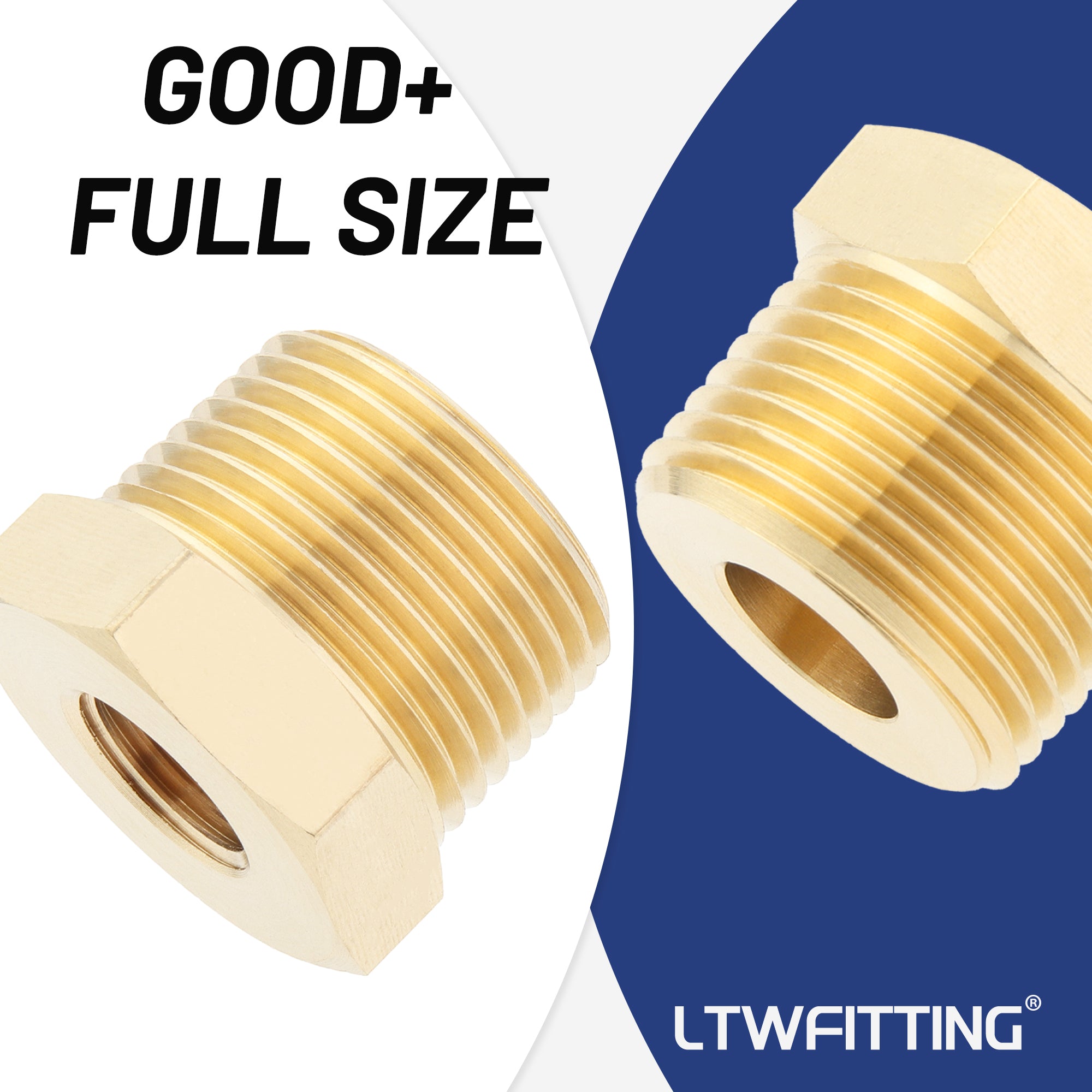 LTWFITTING Messing Fittings Reduzierstück mit Sechskant 3/4" IG Aussengewinde x 1/4" IG Innengewinde