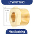 LTWFITTING Messing Fittings Reduzierstück mit Sechskant 1" IG Aussengewinde x 1/2" IG Innengewinde