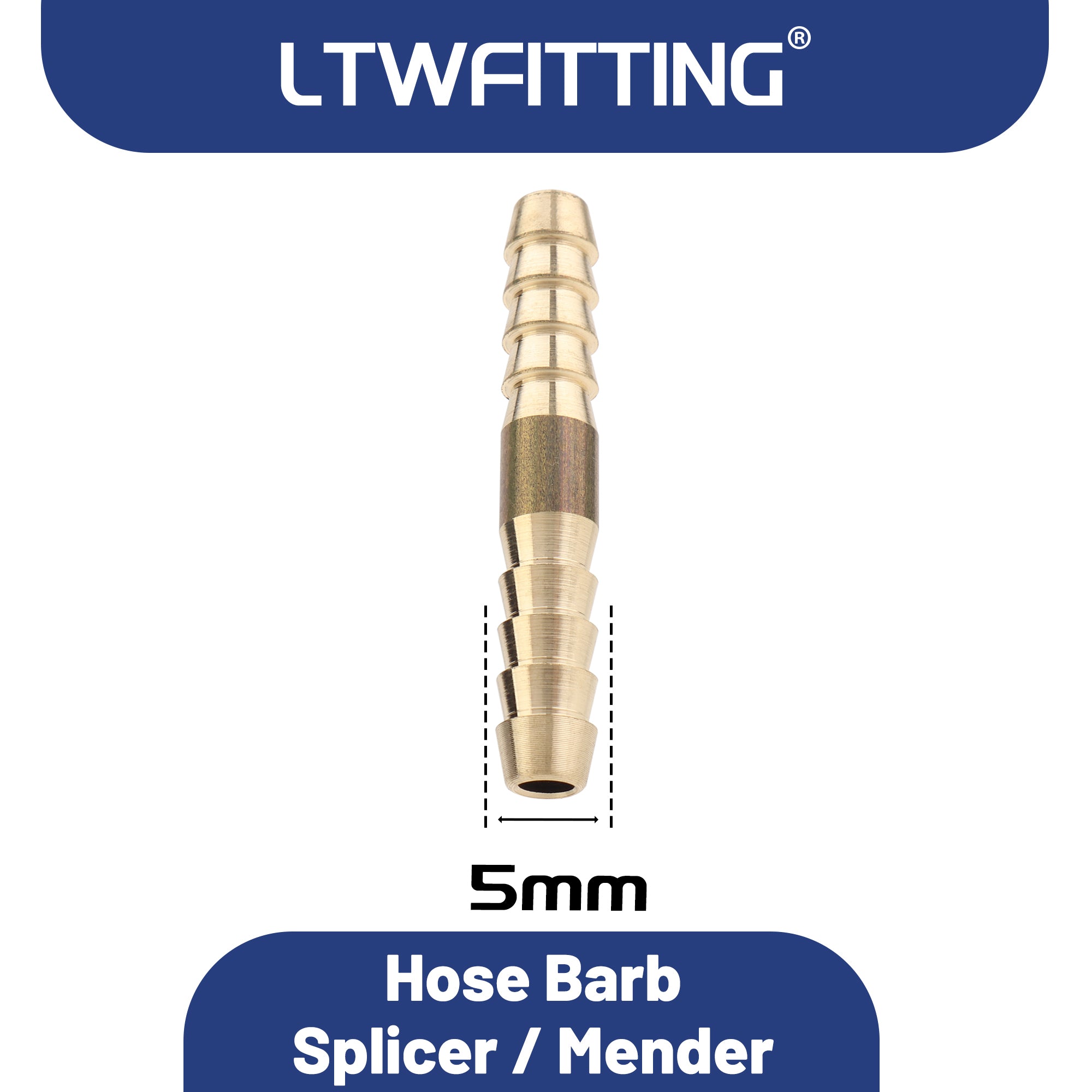 LTWFITTING Messing Fittings Anschluss des Schlauches Beidseitig 5 mm Innendurchmesser