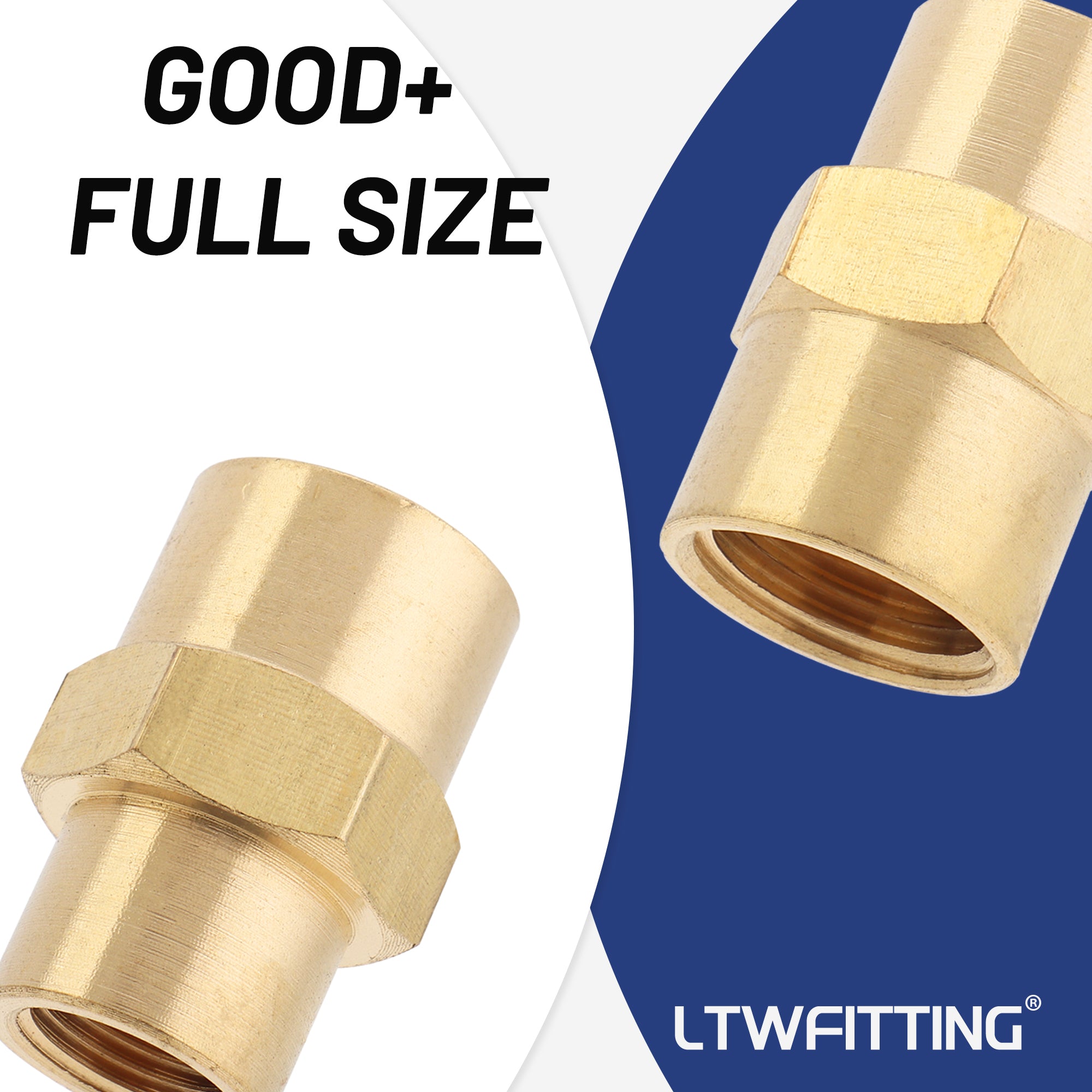 LTWFITTING Messing Fittings Sechskant 1/4" IG x 1/8" IG Verbindung reduziert