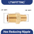 LTWFITTING Messing Fittings Doppelnippel reduziert mit Sechskant 1/4" R x 1/8" R Aussengewinde