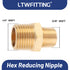 LTWFITTING Messing Fittings Doppelnippel reduziert mit Sechskant 1/2" R x 3/8" R Aussengewinde