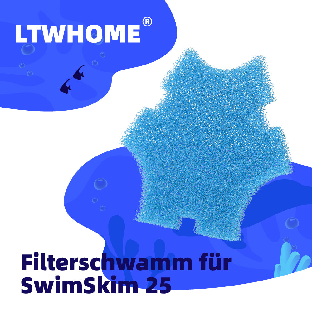 LTWHOME Blau Rauh Ersatz Filterschwamm für Oase SwimSkim 25