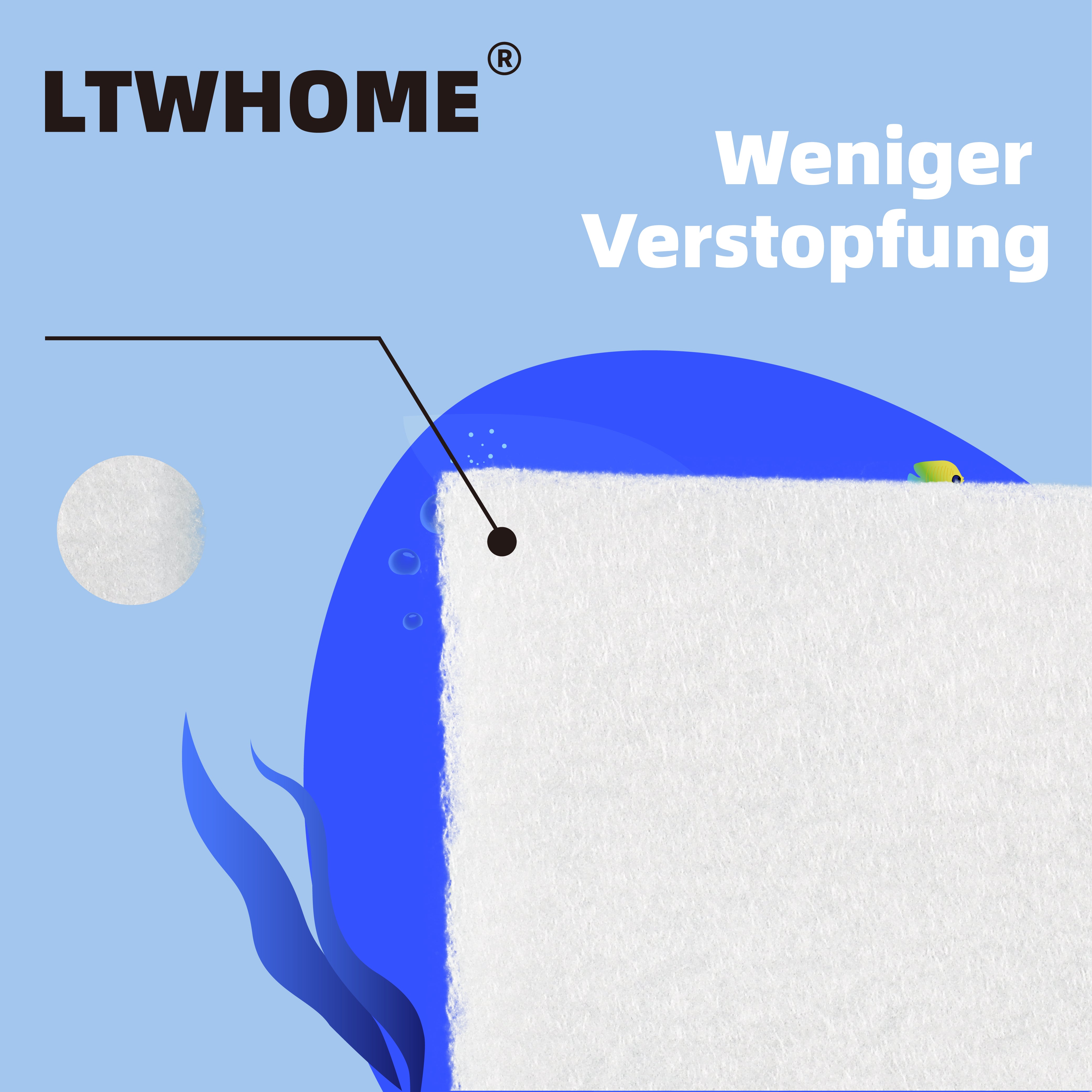 LTWHOME Polyester Filterschwamm für Juwel Jumbo/BioFlow 8.0 Filter/XL