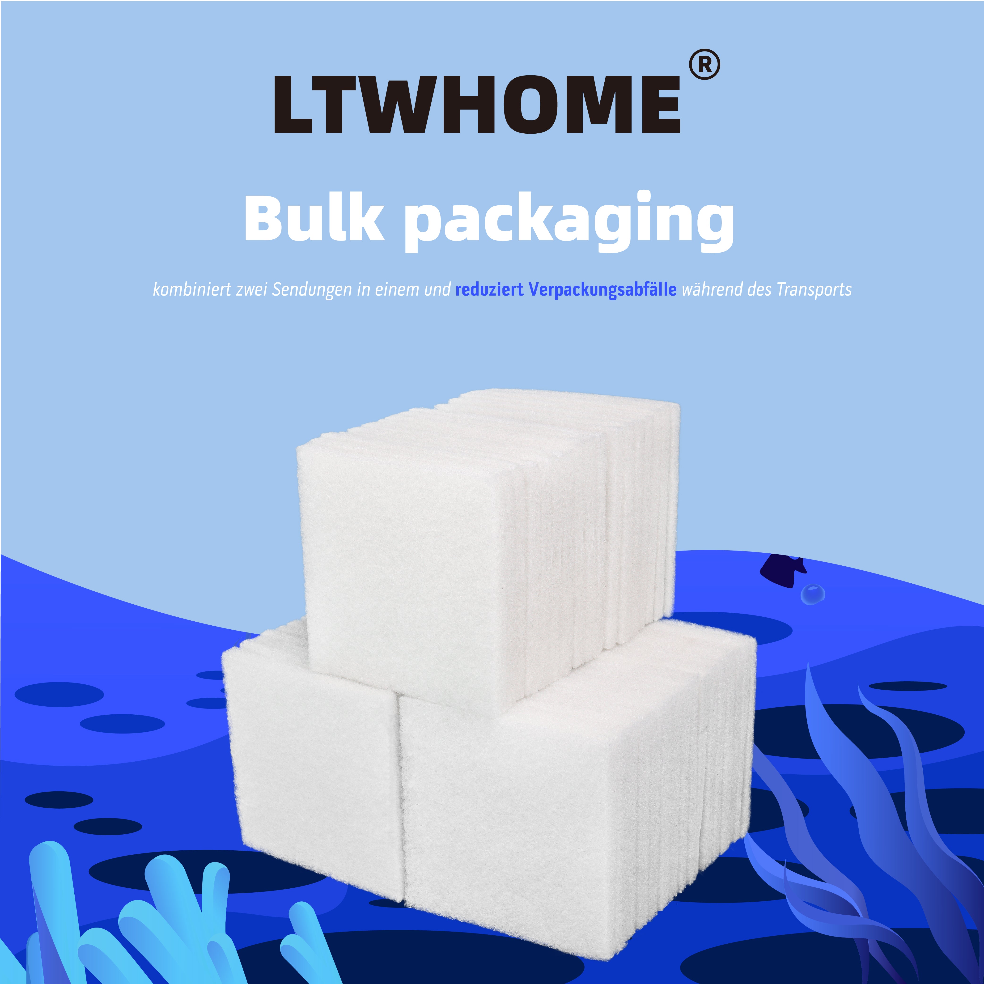 LTWHOME Polyester Filterschwamm für Juwel Jumbo/BioFlow 8.0 Filter/XL