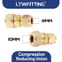 LTWFITTING verchromt 10mm OD x 8mm OD Compression Reducing Union, Messing Kompression Fitting