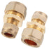 LTWFITTING 15mm OD x 10mm OD Compression Reducing Union, Brass Compression Fitting