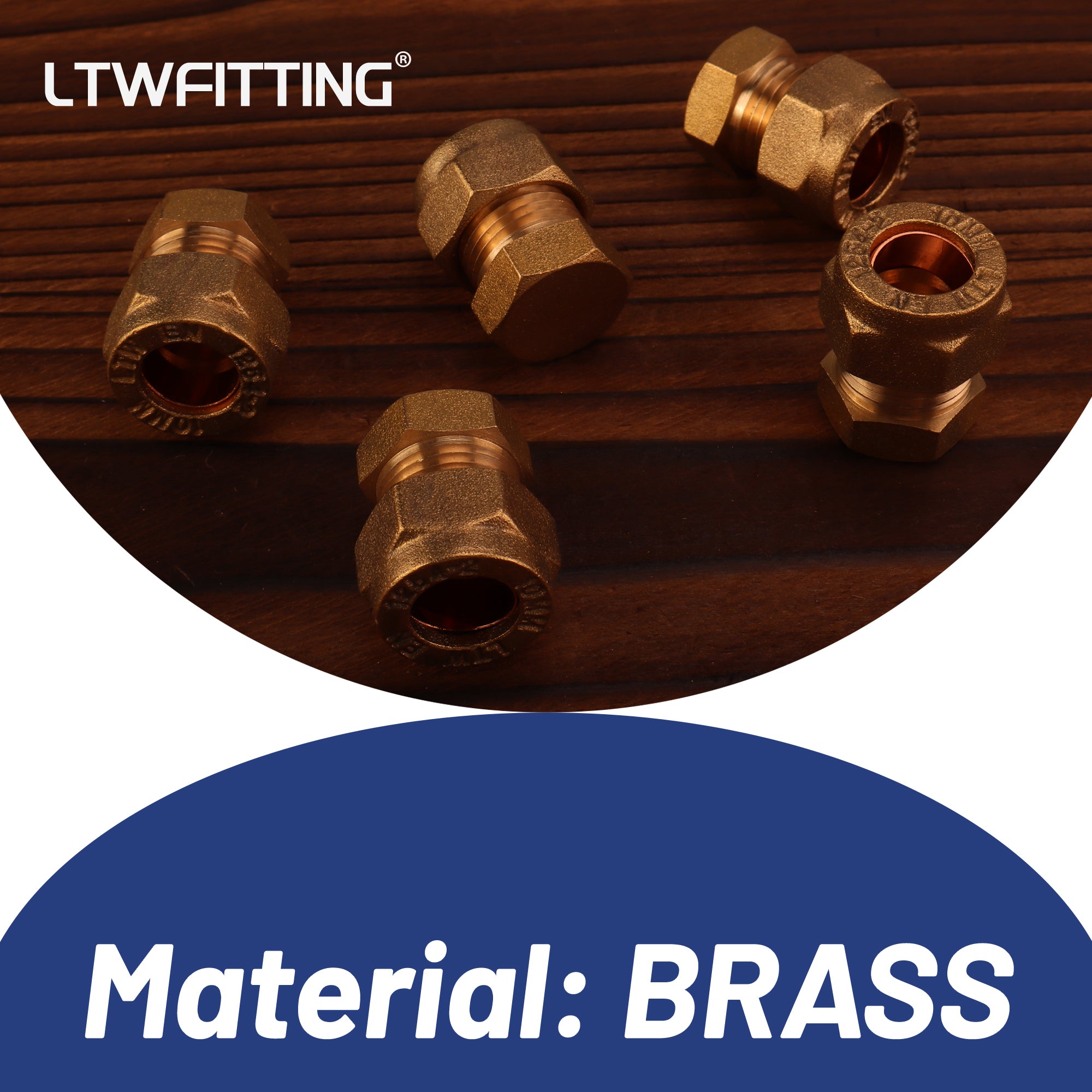 LTWFITTING 10mm Compression Plug, Brass Compression Stoppende Blankkappe