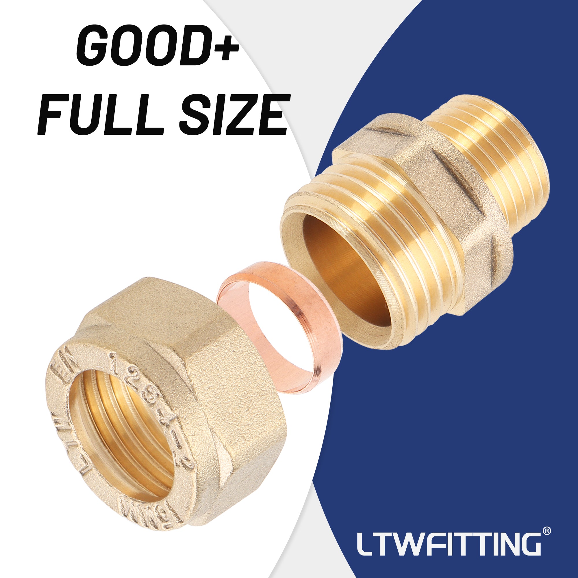 LTWFITTING Brass 15mm OD x 3/8 Zoll Male R Compression Connector Fitting