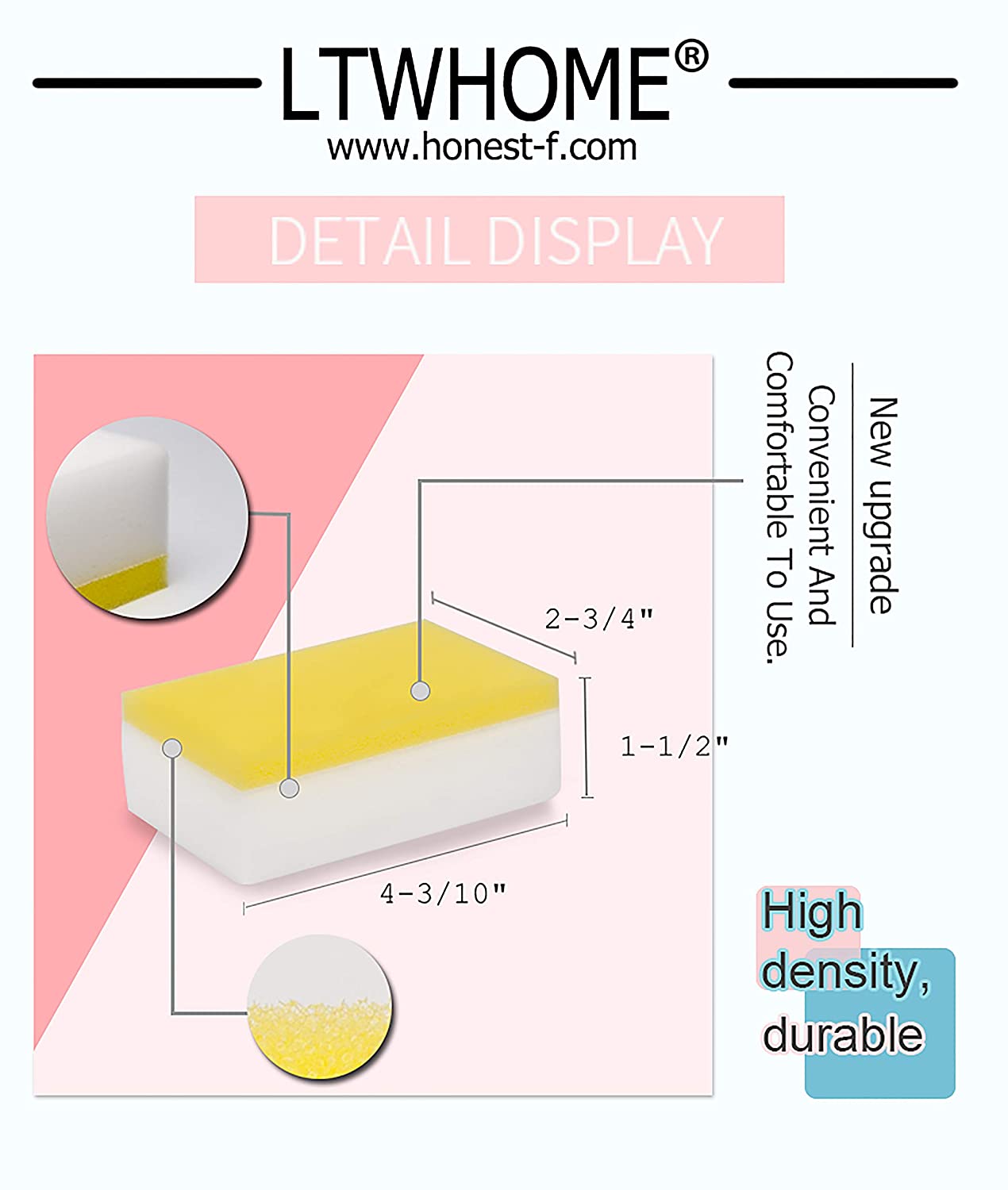 LTWHOME Magic Schwamm mit reinigendem Radiergummi Melamin