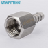 LTWFITTING Edelstahl 316 BSP Anschlusskupplung / Adapter 1/4 Zoll Innengewinde BSPP x 1/4 Zoll (6 mm) Schlauch Barb