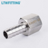 LTWFITTING Edelstahl 316 BSP Anschlusskupplung / Adapter 1/4 Zoll Innengewinde BSPP x 5/16 Zoll (8 mm) Schlauch Barb