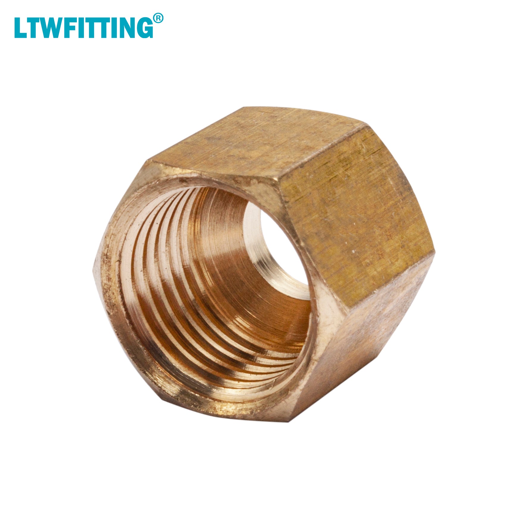 LTWFITTING 1/4 Zoll Messing Kompression Einsatz und 1/4 Zoll Kompression Mutter, Messing COMPRESSION FITTING(Packung mit 75)