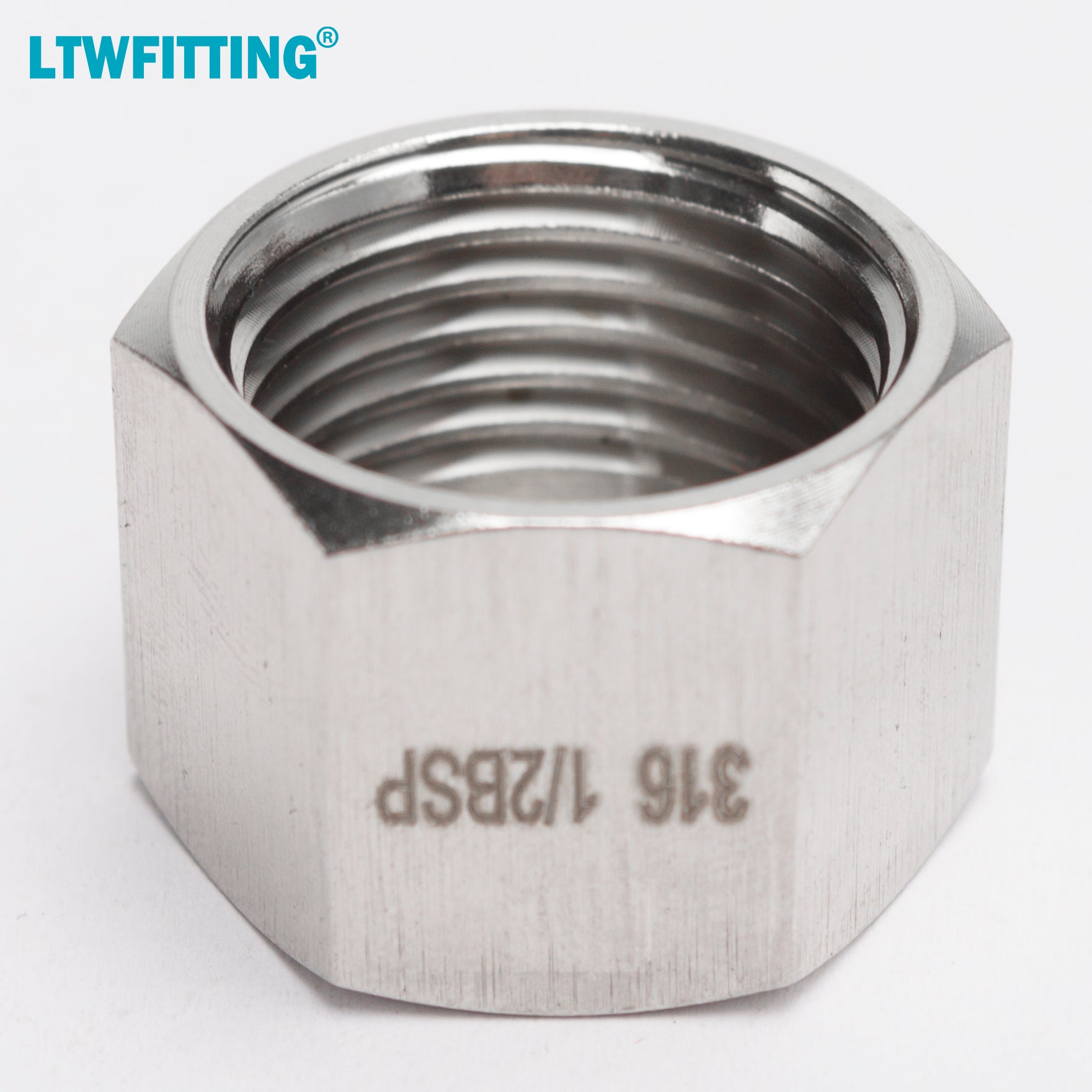 LTWFITTING Edelstahl 316 BSP Pipe Cap Fitting 1/2 Zoll BSPP Luft Kraftstoff Boat