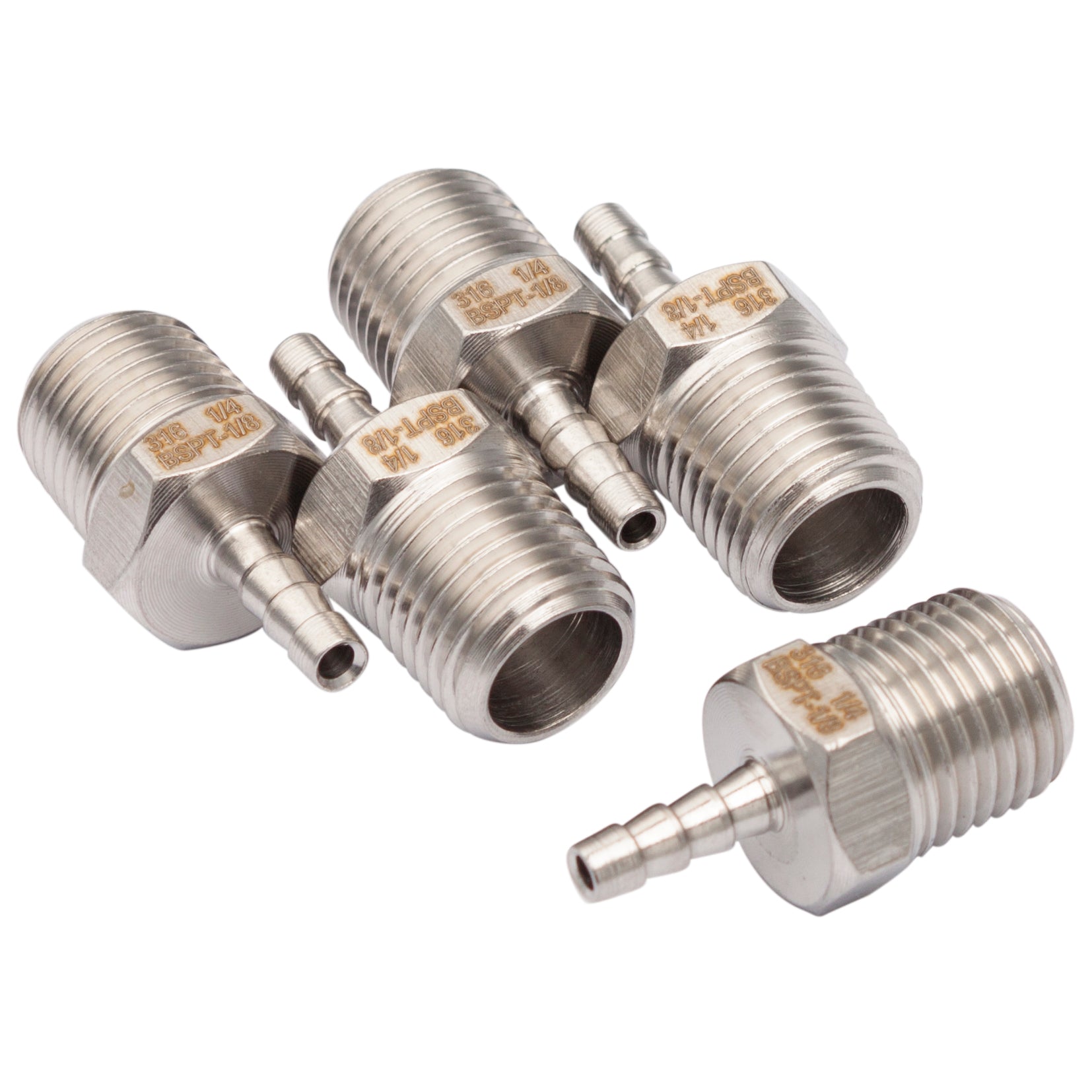 LTWFITTING Edelstahl 316 Fitting mit Widerhaken Coupler/Connector 1/4 Zoll Aussengewinde BSPT x 1/8 Zoll(3mm) Hose Barb Für die Lieferung von Gas und Wasser