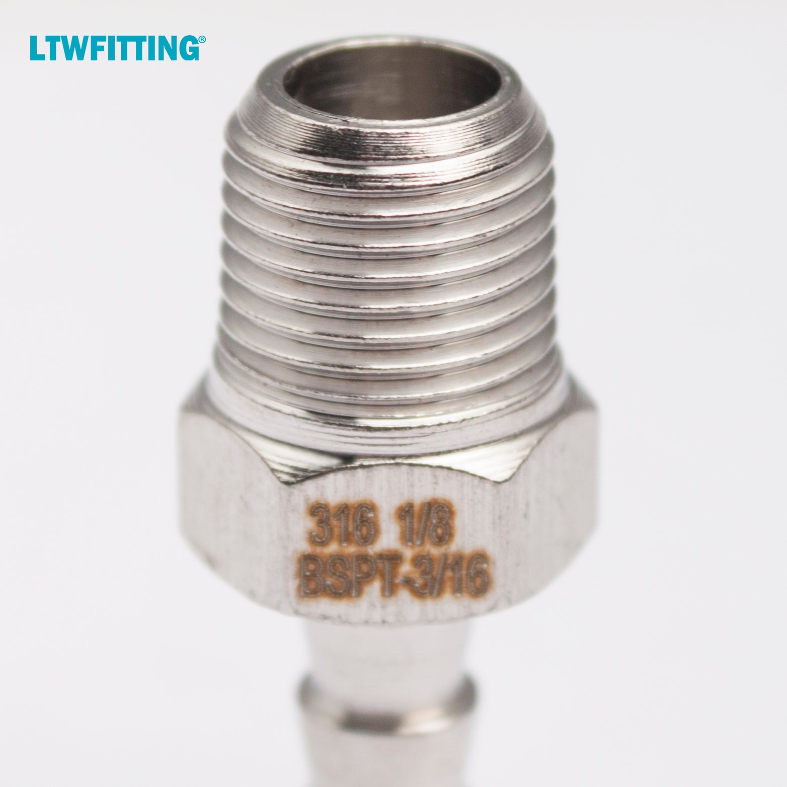 LTWFITTING Edelstahl 316 Steckverbindung mit Widerhaken 1/8" Male BSPT x 3/16"(5mm) Hose Barb Brenngas Wasser