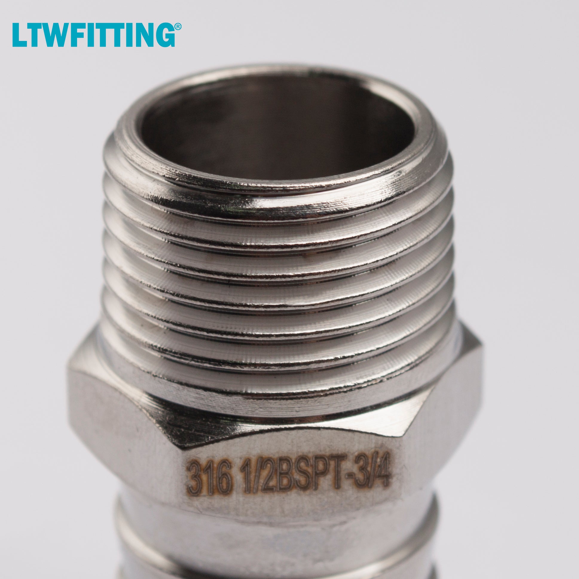 LTWFITTING Edelstahl 316 Steckverbindung mit Widerhaken 1/2" Male BSPT x 3/4"(19mm) Hose Barb Brenngas Wasser